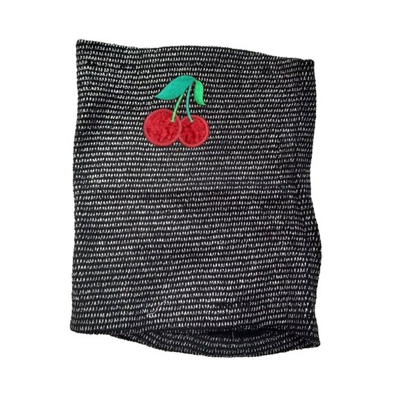 Vintage In Vitro Womens Tube Top, Cherries, Black, OSFM - Picture 1 of 6